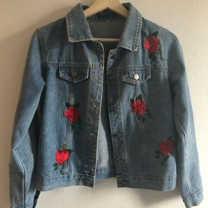 SheIn Embroidered Denim Jacket